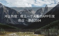 冲上热搜：晚上一个人看的APP引发热议 · 爆点2594